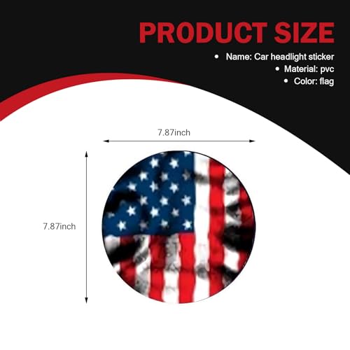 Image of 2 PCS Beast Eyes Decals, 3D Stereo Eyes Light Stickers, Round Eyes Light Decal, Wrangler Accessories Eyes Modification, Cool Car Body Decoration Stickers, Compatible with Wrangler (Flag)