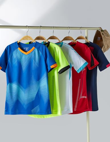 5 Pack Boys Athletic T Shirts, Youth Kids Dry Fit Short Sleeve Tees Performance Tops Activewear Clothing Bulk2