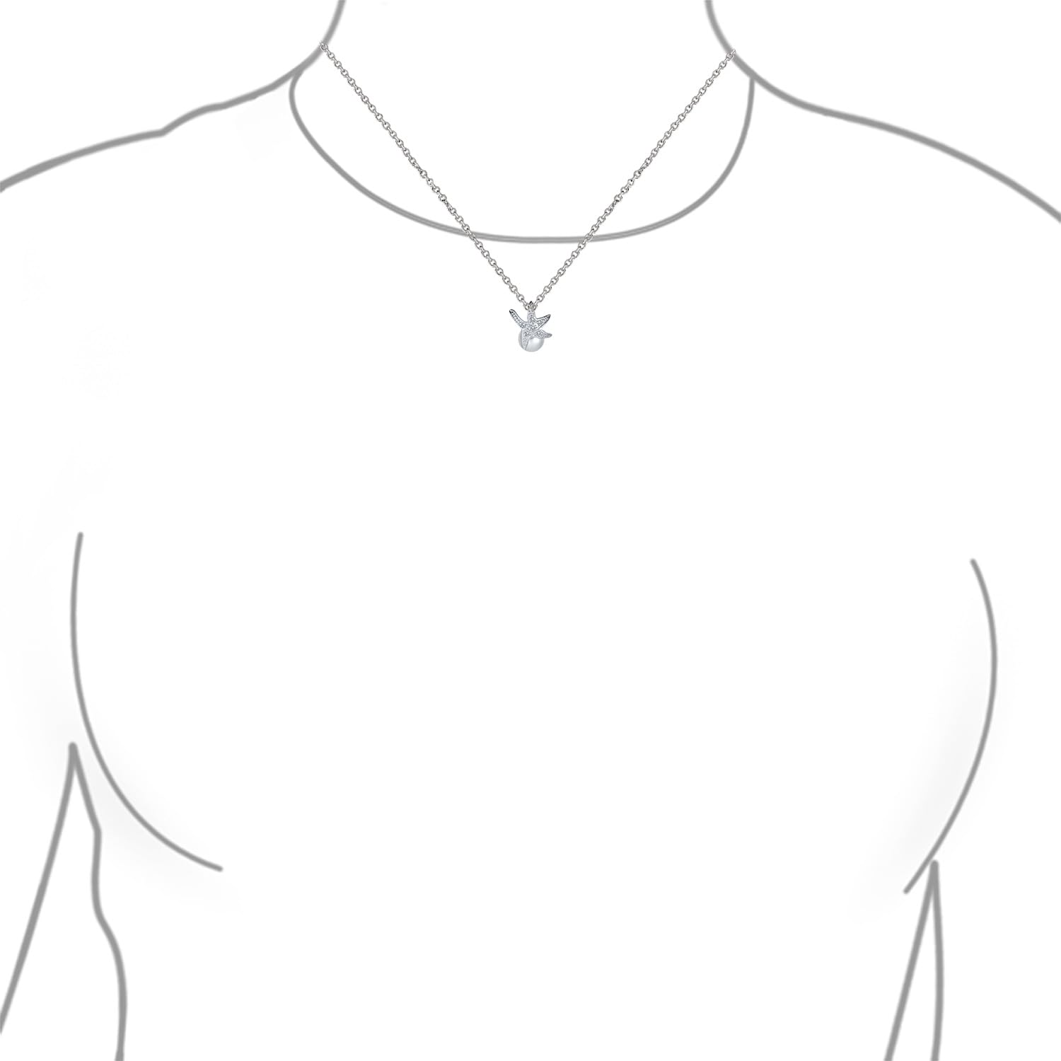 Sposa Nautico CZ Per Matrimonio In Spiaggia, Set Di Gioielli Con Perle Bianche Simulate Da 8MM, Collana A Forma Di Stella Marina Con Pendente E Orecchini A Perno In Argento Sterling .925 Per Donne