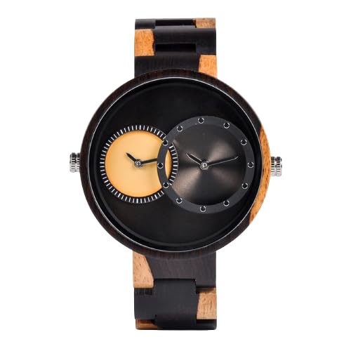 KASTHAM wooden crafts Mens Womens 2 Time Zone Wooden Watches Lightweight Luxury Quartz Wristwatches Fashion Design Timepiece for Love (B0CBCLNXPB) Amazon Price History, Amazon Price Tracker