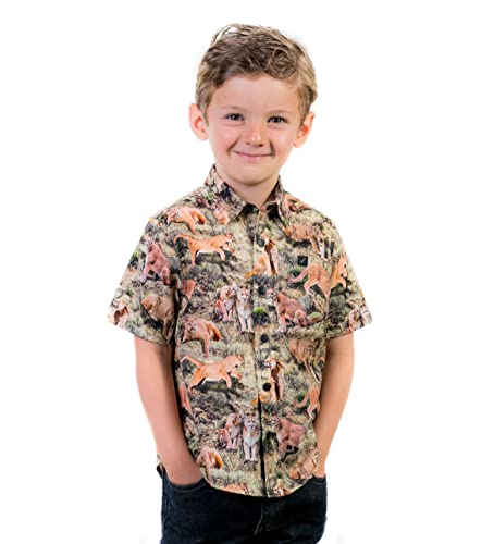 Pladra, Toddler Boy and Girl Printed Short Sleeve Cotton Shirt