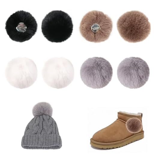 Niuhong 8 Pcs Pompón Piel Sintética Pompón Piel Esponjosa Decoración Hebilla Zapato Bolas Felpa Pompones Hacer Pompones Esponjosos Sombreros Bricolaje Bolsos Bufandas Zapatos con Pin Solapa