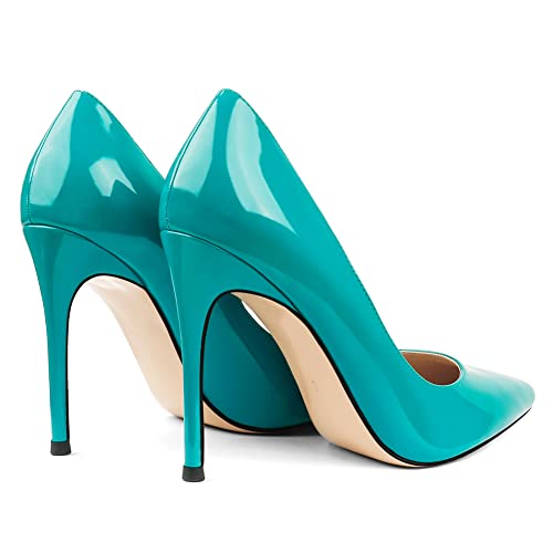 COLETER Women's 4 Inch Pumps Pointy Toe Wedding Dress Shoes Slip on Stiletto Pumps