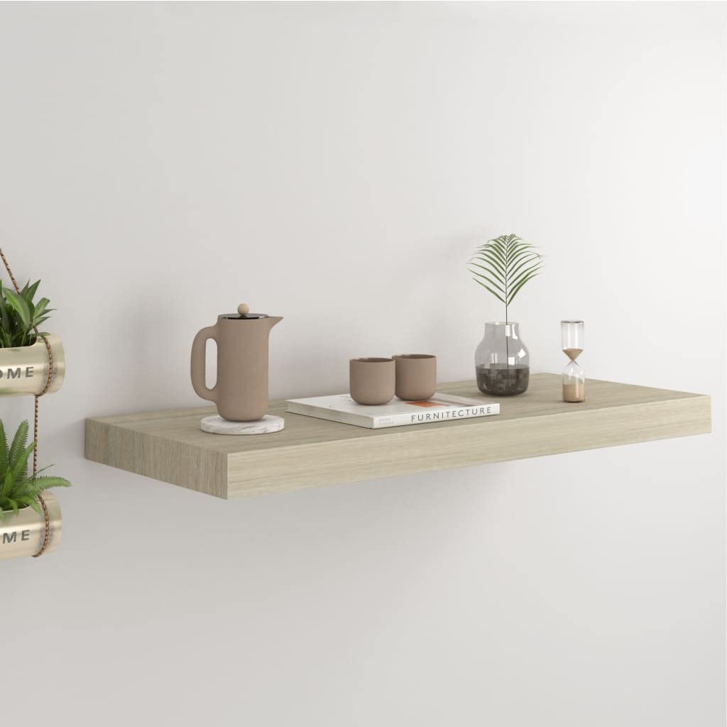 YUANCHUTOP Floating Shelves, Brown Wall Mounted Shelf with Invisible Brackets Book Plant Display Rack Storage for Bathroom Living Room Bedroom Entryway Hallway, 60cm