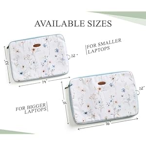 Maison d’Hermine Laptop Sleeve upto 13.5 inch Stain and water repellent Cotton canvas – Ice Florals