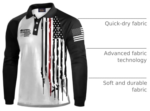 Camiseta polo para hombre Mainfini con diseño vintage de bandera estadounidense, estirada y cómoda, estilo patriótico, para golf y actividades al aire libre miniatura 4