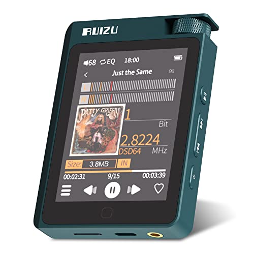 Ruizu High-Res Mp3 Player With Bluetooth 5.0, Dsd High-Res Digital Audio Player With Touch Screen, Fm Radio, Voice Recorder, Support Micro Sd Card #TOP27
