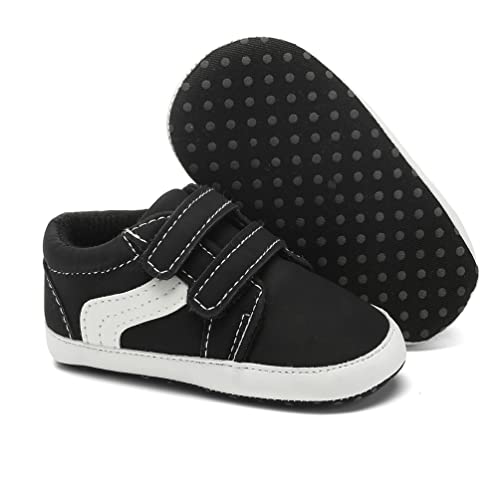 Image of SABATUTU Baby Boys Girls Canvas Sneakers Toddler Non-Slip Soft Sole Newborn Infant Lightweight First Walker Crib Shoes for 0-18 Months