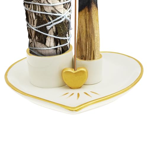 Centre de table basse avec ce brûleur d'encens en céramique cœur