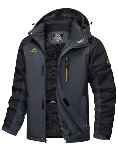 MAGCOMSEN Warm Jackets for Men Winter Waterproof Windproof Ski Snow Coats Insulated Fleece Snowboard...