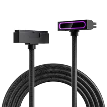 AsiaHorse Hydrus 24Pin PSU Kabelverlängerung, PC 24 Pin Sleeved Cable für 24 Pin ATX Netzteil Cable Extensions, 5V 3Pin ARGB SYNC für Asus Aura, ASRock und mehr