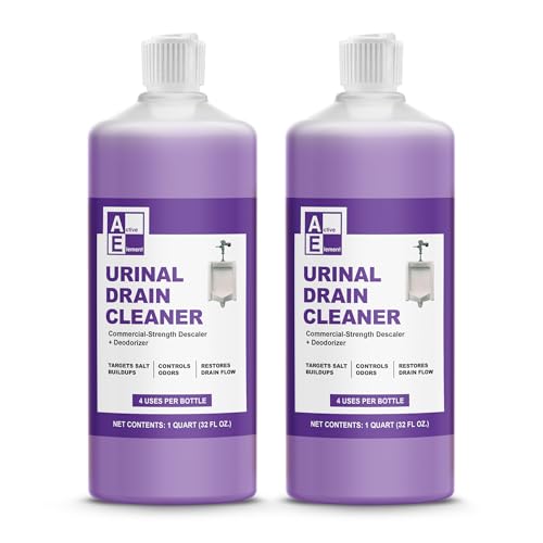 Urinal Drain Cleaner Descaler 32oz (Pack of 2 8 Uses) Urinal Salt Remover & Urine Salt Dissolver Urinal Deodorizer - Odor Eliminator Urinal Calcium Remover Heavy Duty