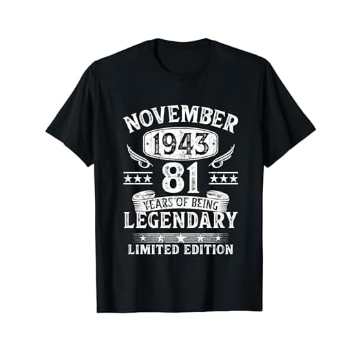 Vintage Regalo 81 Años Cumpleaños Hombre Noviembre 1943 Camiseta