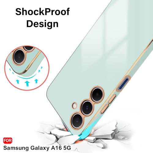 Image of TheGiftKart TPU Luxurious Golden-Plated Back Cover Case for Samsung Galaxy A16 5G|Raised Lips for Camera & Screen Protection|Shockproof Design|Stylish Back Case Cover for Samsung A16 5G