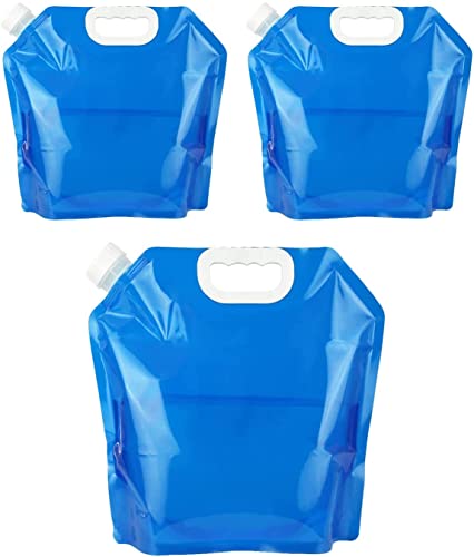 XINFAWE Lot de 3 conteneurs d'eau pliables de 10 L + 10 L + 5 L, réservoir d'eau d'urgence, réservoir d'eau pour randonnée, sport, camping, pique-nique, barbecue Cover