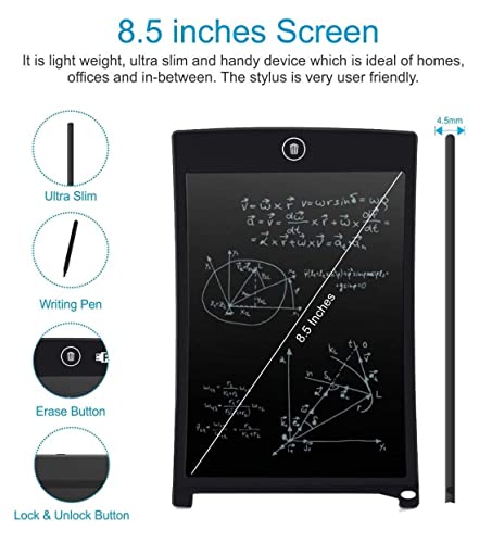 SUPER TOY 8.5 Inch LCD Writing Pad, Handwriting Tablet, Drawing & Note Taking Pad for Kids, Reusable Digital Notepad for Learning, Fun, and Creativity, Ruff Pad for Kids view 2