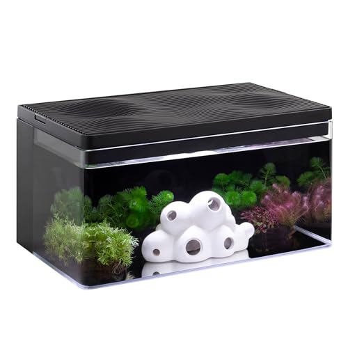 Harmony Aquarium Tank Deluxe by Clairnara – All-in-One 8 Gallon Freshwater Fish Tank with LED Light, Quiet Pump, and Patented Filtration – iF Design Award Winner