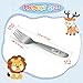 4 Piece Stainless Steel Toddler Forks, Safe Children Forks for Self-Feeding, Baby Forks with Colorful Laser Design, Dishwasher Safe