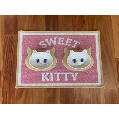 Petrageous 10012 Oval Frisky Kitty Stoneware Cat Bowl 5.5-Inch Wide And 1.5-Inch Tall Saucer With 5.3-Ounce Capacity And Dishwasher Safe Is Great For Cats, White #TOP6