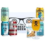 Brewdog Mixed Craft Beer Gift Pack Set with Branded Glass and Beer Snacks (5 x 330ml Cans) - Beer Gifts for Men and Women, Mum or Dad Birthday Sets for Men and Women, Beer Gift Set