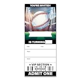 UPNEGE Baseball Birthday Invitations Tickets Sports Party Baseball Ticket Style Invitations with Envelopes Set of 20