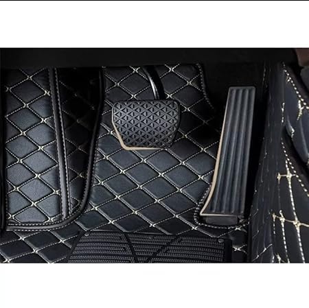 Image of NEXTA PVC, Faux Leather, Nylon 7D Car Floor Mats Compatible with Hyundai Venue (Model 2018-2026) (Black)