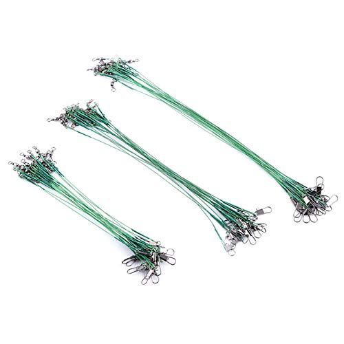RUSWEST 72Pcs Ligne de Leurre de Pêche Chef de en Acier avec Accessoires de Pêche en Laisse pour de Pêche Pivotant 15/20 / 25Cm Cover