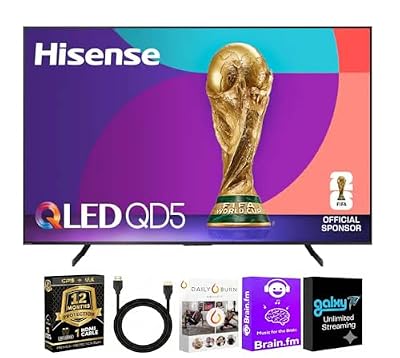 Hisense 98 Inch Class QD5 Series 4K UHD QLED Smart Google TV – Dolby Vision – HDR10 – 60Hz – Wi-Fi – Voice Remote – HDMI Cable + 12 Month CPS Warranty + Streaming Bundle