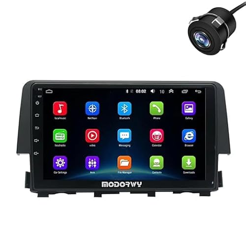 Modorwy Original 9inch HD QLED Car Android Stereo | 2GB RAM & 32GB ROM | OS 13 Double Din Car Multimedia Player | incl. AHD Rear Camera & Frame Compatible with Honda Civic New - 1 Year Warranty
