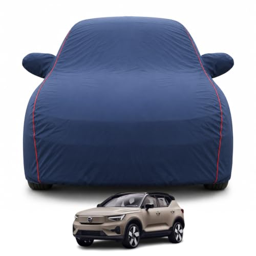 Image of Premium Car Cover for Volvo EX40 2024-2026 Models | Waterproof, UV & Dust Protection | Mirror & Antenna Pocket | Triple Stitched, Soft Inner Lining, Belt & Buckle (Navy Blue)