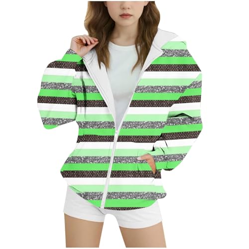 Girls Oversized Full Zip Hoodie Kids Casual Color Block Long Sleeve Sweatshirts Cute Jackets with Pockets for Boys 4-15 Years
