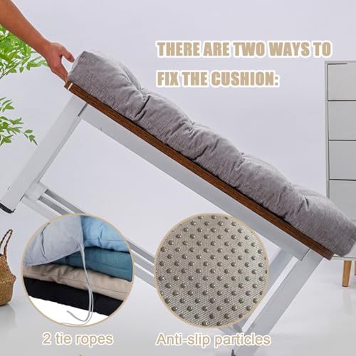 Coussin de banc antidérapant en lin respirant pour un confort d'assise durable - 6