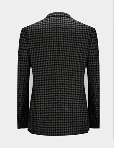 Men's Classic Plaid Blazer Single Breasted Heavyweight Fall Winter Jacket for Business Casual2