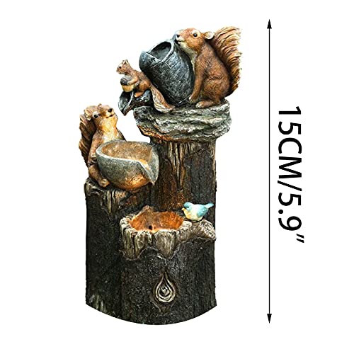 Juesi Solar Lighted Garden Squirrel Animal Statue Miniatures Figurine, Resin Fairies Garden Accessories For Outdoor Yard Lawn Patio Porch Tabletop Desktop Shelf Collection #TOP3