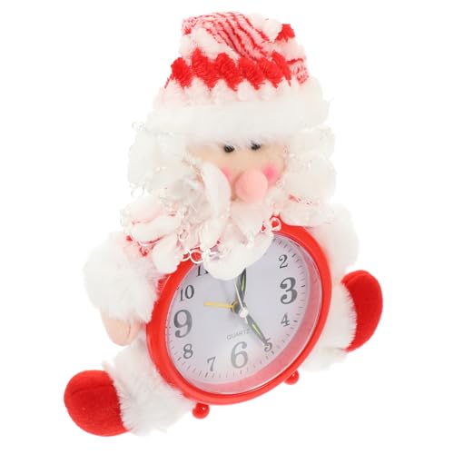 HOLIDYOYO クリスマスの目覚まし時計 クリスマスのデスクトップの装飾 ヴィンテージのクリスマス時計 目覚まし時計 卓上時計 雪だるまデスクトップ時計 スタンクロース時計 プラスチック