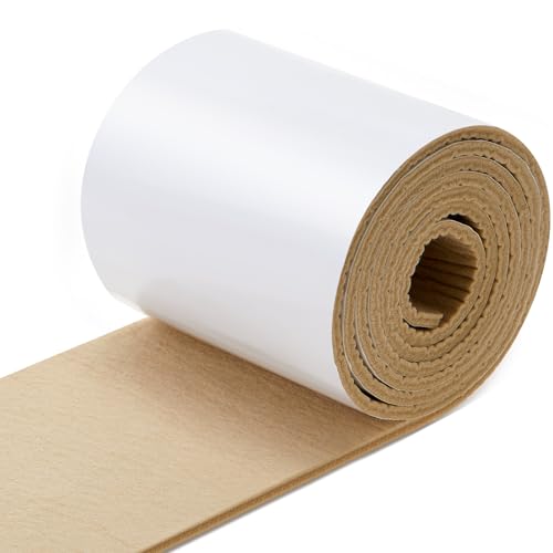 Jecery Adhesive Felt Roll, 1/4" X 6" X 2.5 Yard, Light Brown