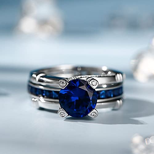 Image of Jeulia Diamond Band Rings for Women cz Sterling Silver Interchangeable Ring Sets Wedding Engagement Anniversary Promise Ring Bridal Sets