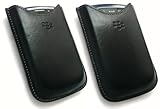 'Pure Ledertasche schwarz für Blackberry für BlackBerry 9800 Torch/9810 Torch Displayschutzfolie