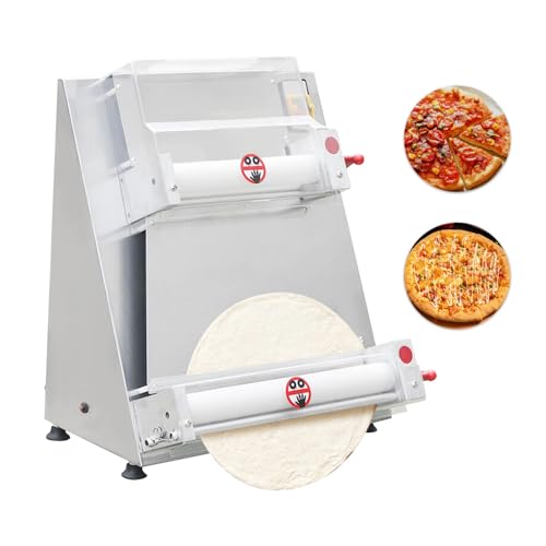 Agulium Pizza Dough Roller Sheeter Max 15.74 Inch Automatic Commercial Dough Roller Machine Stainless Steel Pizza Dough Roller 370W Dough Sheeter Machine For Home And Pizza Bread Shops cover