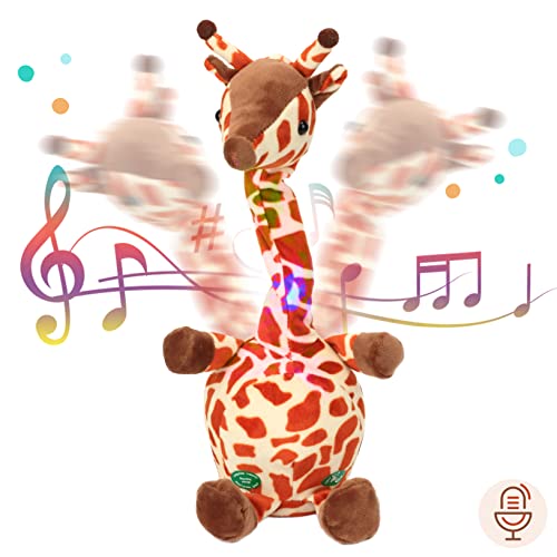 Easfan Dancing Singing Giraffe Repeat What You Say Talking Stuffed Animal Funny Interactive Electric Toy Mimicking Speaking Recording Musical Plush Gift For Kids,14’’ #TOP20