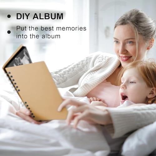 Álbum de scrapbooking de 40 páginas (11 x 8 pulgadas), papel kraft grueso de 200 g/m2, libro de recuerdos fotográficos, álbum DIY para bodas, aniversarios y familia, color blanco miniatura 5
