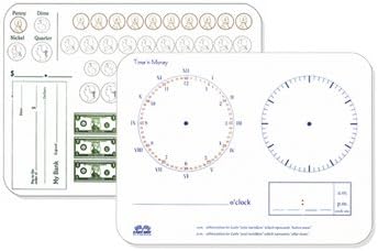 E-Race Away Time 'N Money Dry Erase Board 6-pack