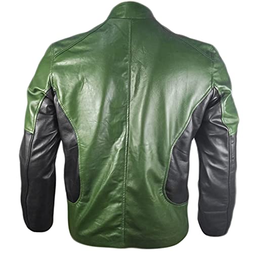 FaddyRox Green Lantern Leather Jacket - Real Sheep Leather - XL4