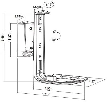 ynVISION.DESIGN Adjustable Wall Mount Bracket Compatible with Sonos One, One SL, and Play:1 Speaker | 2 Pack | (White) - Image 5