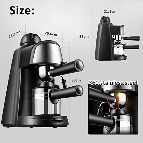 XMMLL Máquina de café espresso Dos métodos de elaboración de cerveza de molienda gruesa y fina puede ser utilizado por 4… - Imagen 6