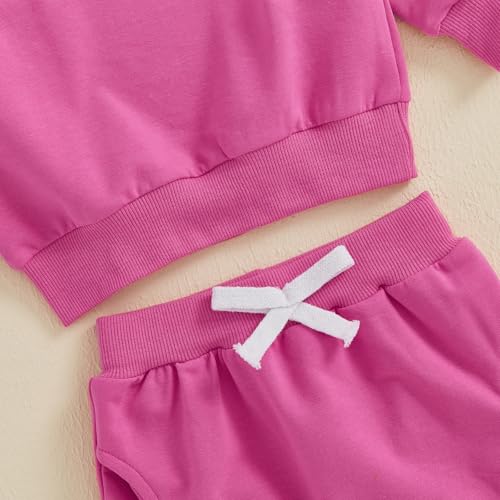 Muasaaluxi Toddler Baby Girl Valentines Day Outfit Long Sleeve Lovely Embroidery Sweatshirt Long Pants 2Pcs Clothes Set4