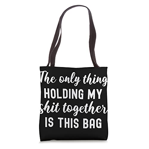Bolso tote con frase: «Lo único que mantiene unido mi caos es este bolso» miniatura 1