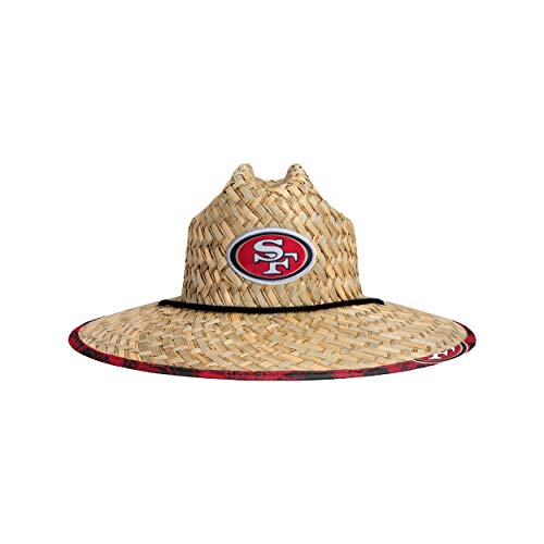 Image of NFL Team Logo Americana Floral Lifeguard Beach Straw Sun Hat