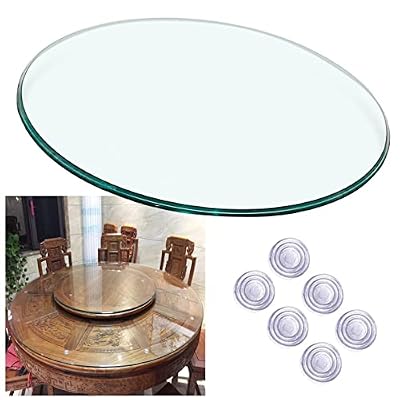 KDLKCT6 Round Tempered Glass Top - 9mm Thick Clear Plate Glass 18 24 28 30 32 Inch, Premium Circular Glass, Decorate and Protect The Desktop, Heat Resistant, Ideal for Dining Tables and Coffee Tables