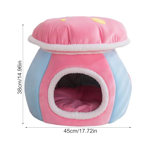 Cama para gatos térmica en forma de champiñón lavable para interior 6